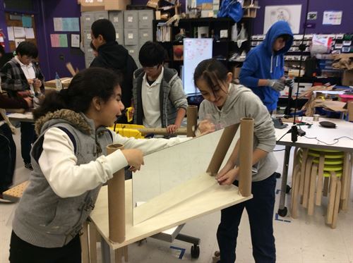 Students working on a project